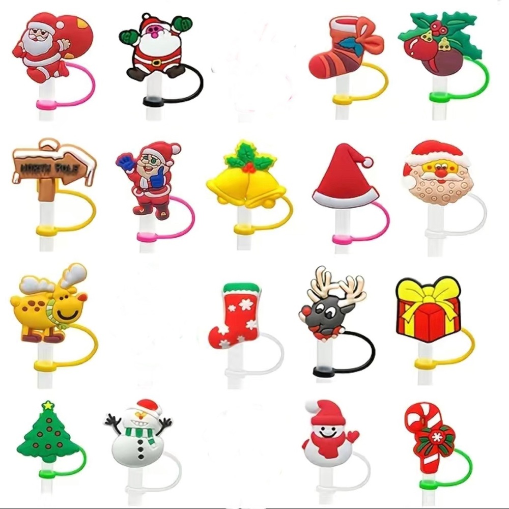 Straw Toppers - Christmas Themed